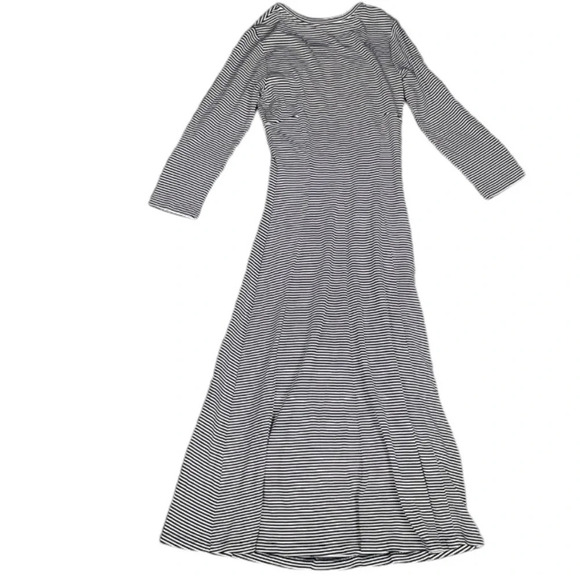 Whistles Dress Women’s 2 Emma 3/4 Sleeve Black White Stripe Jersey Knit Midi - Picture 5 of 9